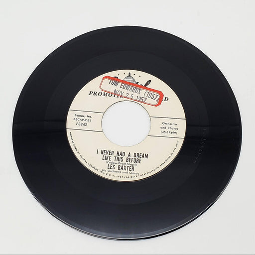 Les Baxter I Never Had A Dream Like This Before Single Record Capitol 1958 PROMO 1