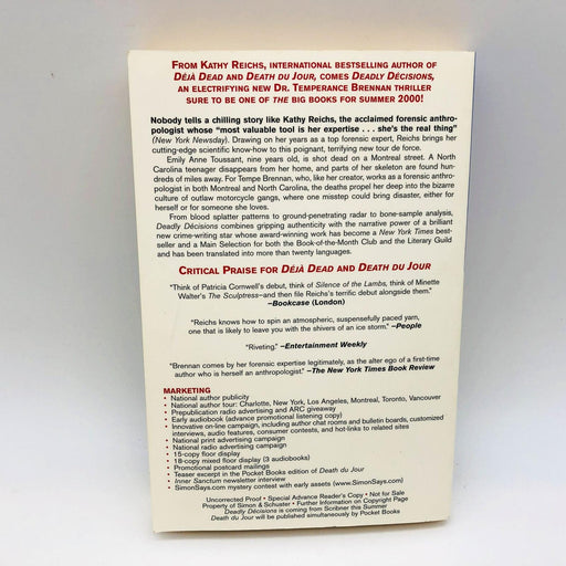 Deadly Decisions Kathy Reichs Paperback 2000 Women Detective Motorcycle Gang 2