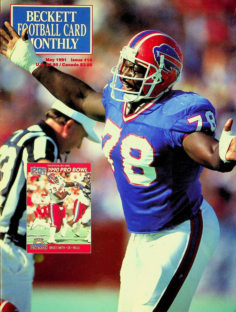 Beckett Football Magazine May 1991 # 14 Bruce Smith Pro Bowl Johnny Johnson 1