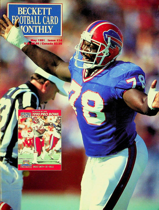 Beckett Football Magazine May 1991 # 14 Bruce Smith Pro Bowl Johnny Johnson 1