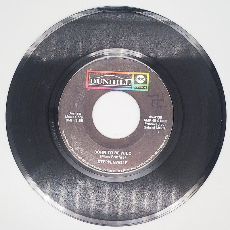 Steppenwolf Born to be Wild Record 45 RPM Single 45-D-4138 Dunhill 1968 1