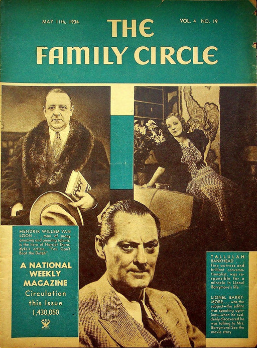 The Family Circle Magazine May 11 1934 Vol 4 No 19 Lionel Barrymore 1