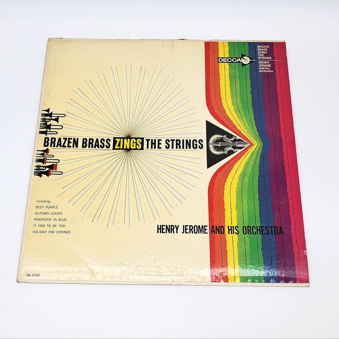 Henry Jerome And His Orchestra Brazen Brass Zings The Strings LP Record 1961 1