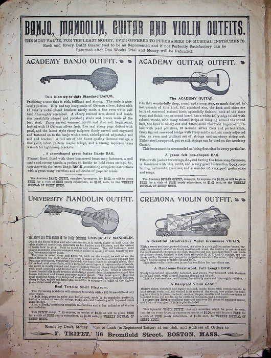 The Old Oaken Bucket Vintage Sheet Music CW Durkee Piano Song 1882 Trifet 4