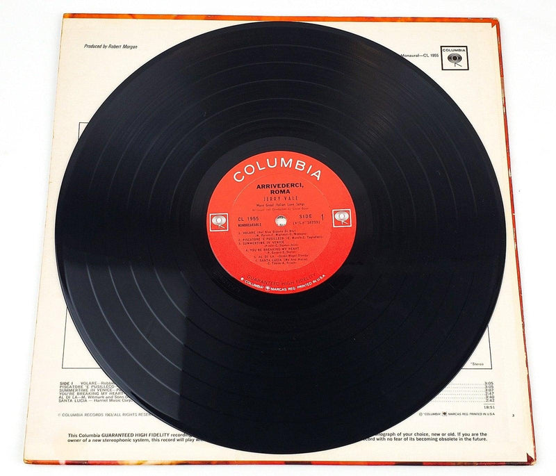 Jerry Vale Arrivederci, Roma Record LP CL 1955 Columbia 1963 4