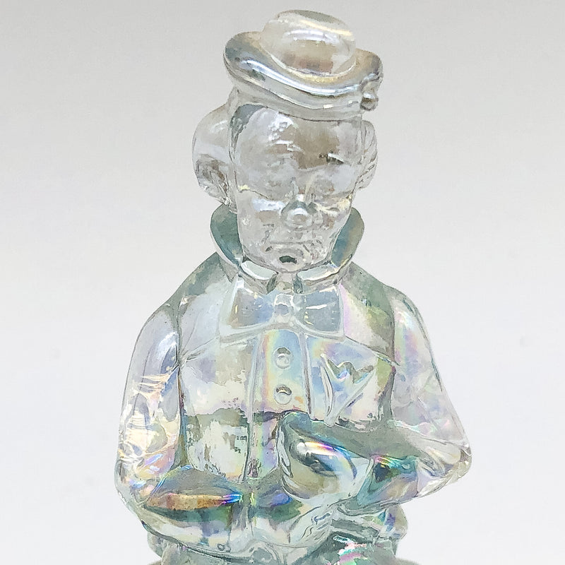 Vintage Moser Glass Clown Figurine The Performer Toby 1982 Signed Clear Slag