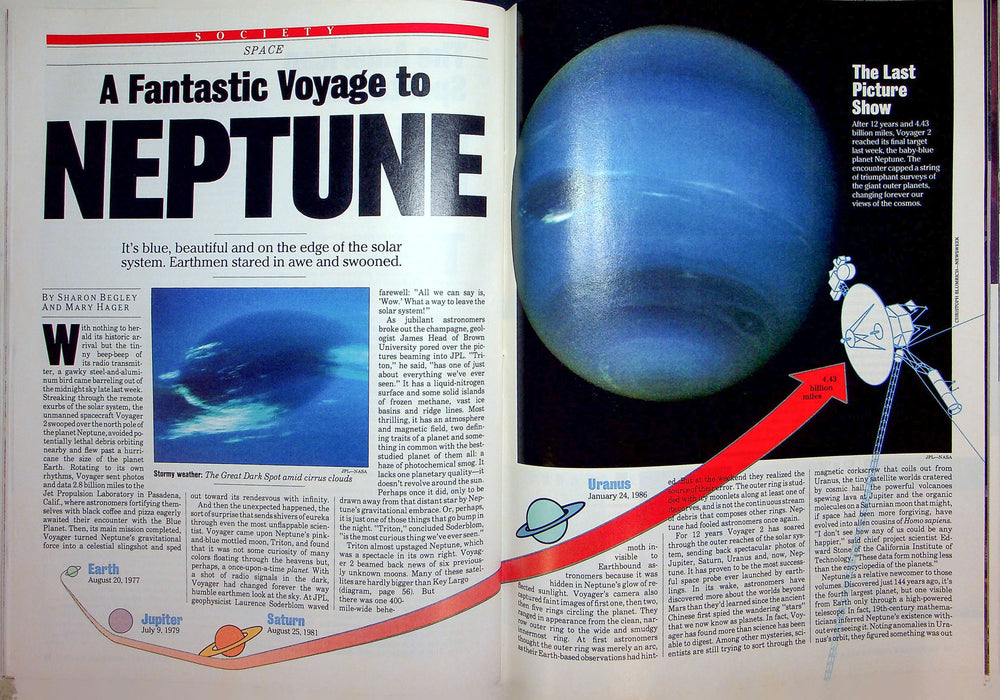 Newsweek Magazine September 4 1989 Neptune Blue Planet Voyager 2 Space Probe