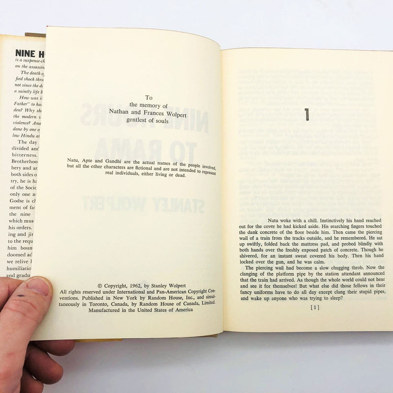 Stanley Wolpert Book Nine Hours To Rama Hardcover 1962 Gandhi Death Hinduism 8