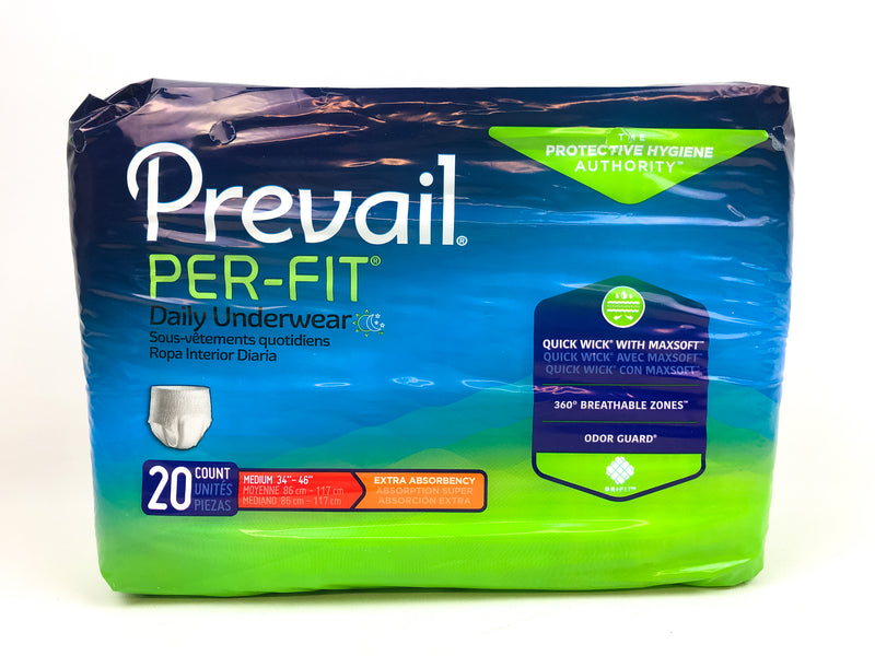 Prevail Per-Fit Protective Adult Daily Underwear Extra Absorbency SZ MED (40ct)