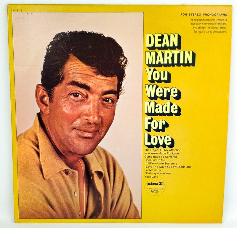 Dean Martin You Were Made For Love Record 33 RPM LP SPC-3175 Pickwick 1971 1