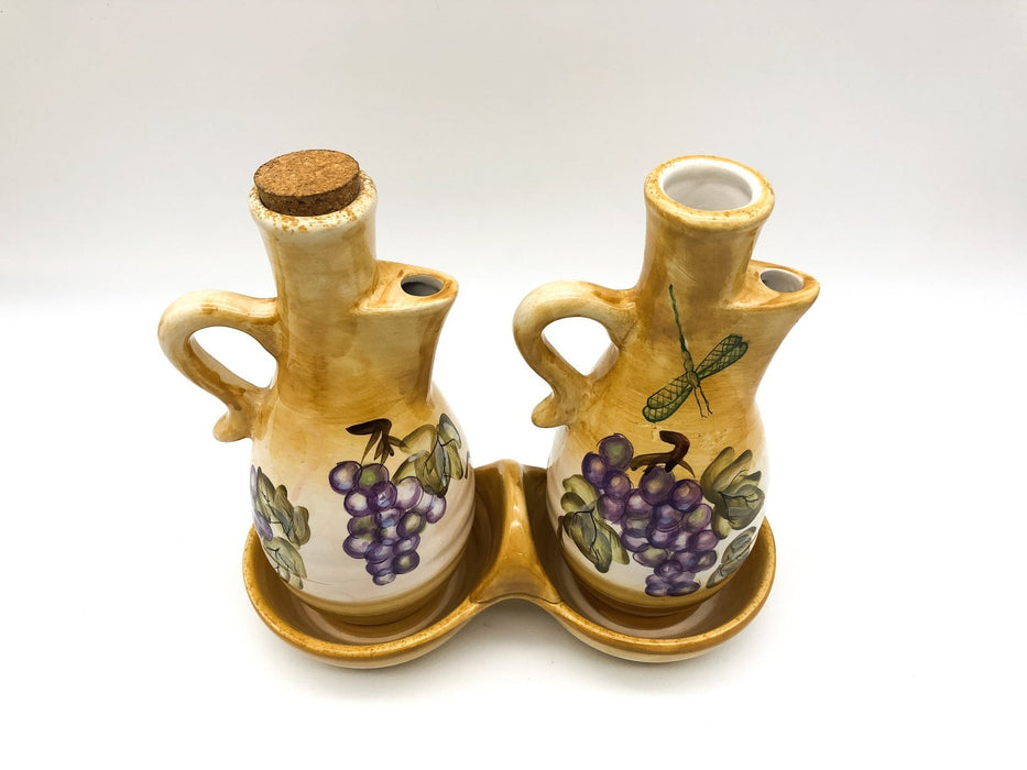 Ambiance Collections Cruet Set Tuscany Pattern by Patricia Brubaker 8.75" Grapes 12