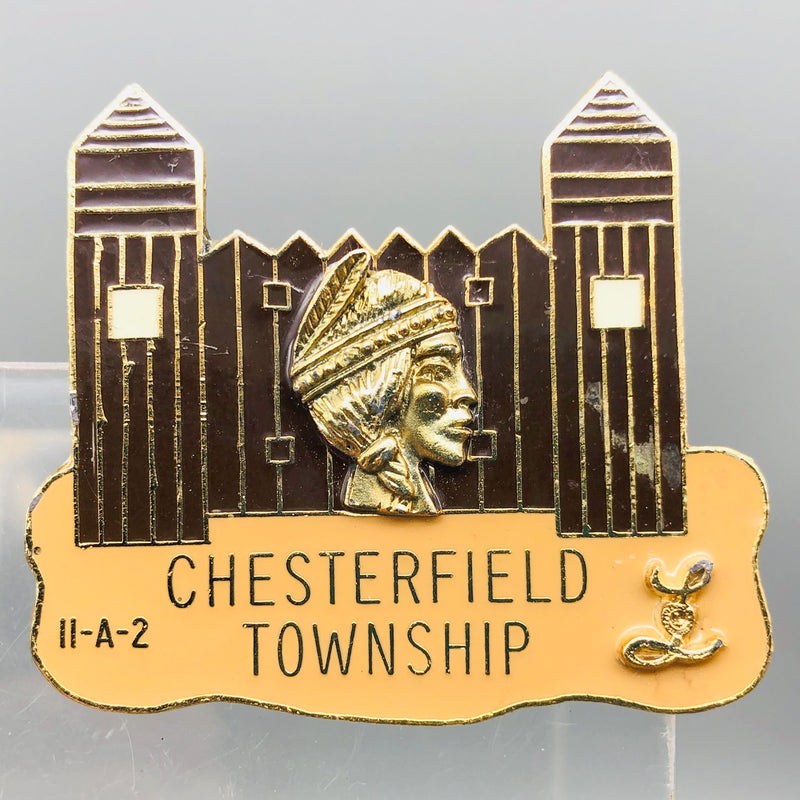 Vintage Lions Club Lapel Pin Pinback Chesterfield Township 11-A-2 Michigan Fort