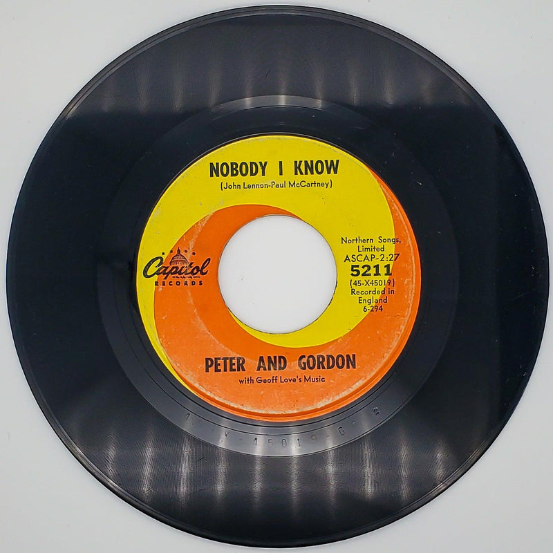 Peter And Gordon Nobody I Know Record 45 RPM Single 5211 Capitol Records 1964 1