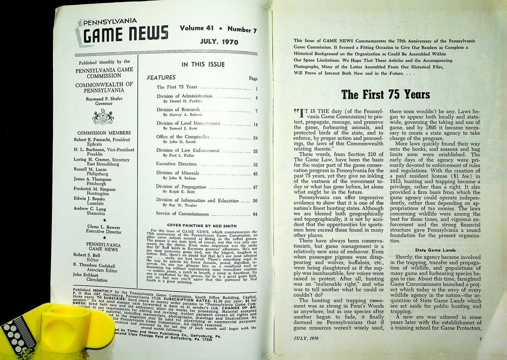 Pennsylvania Game News Magazine July 1970 75th Anniversary Hunting Wildlife