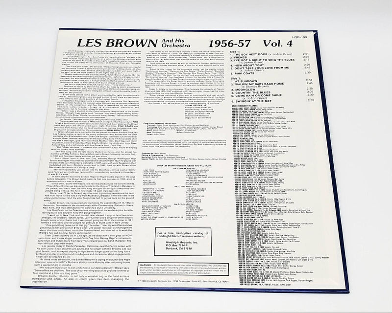 Les Brown & His Orchestra The Uncollected 1956-1957 LP Record Hindsight 2