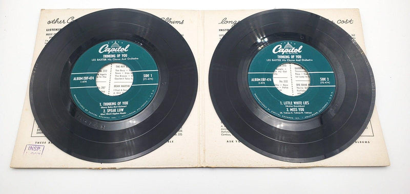 Les Baxter Thinking Of You Record 45 RPM 2x EP EBF-474 Capitol Records 1954 5