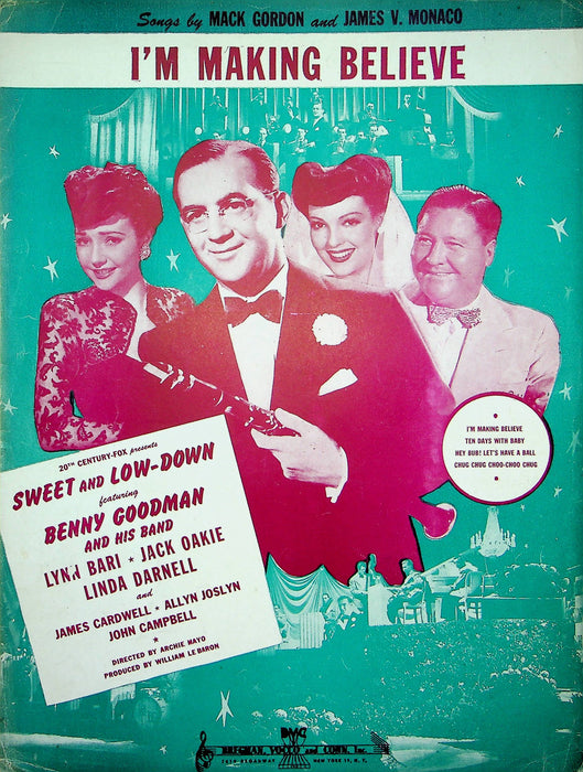 I'm Making Believe Sheet Music Mack Gordon Monaco 1944 Sweet and Low-Down Movie 1