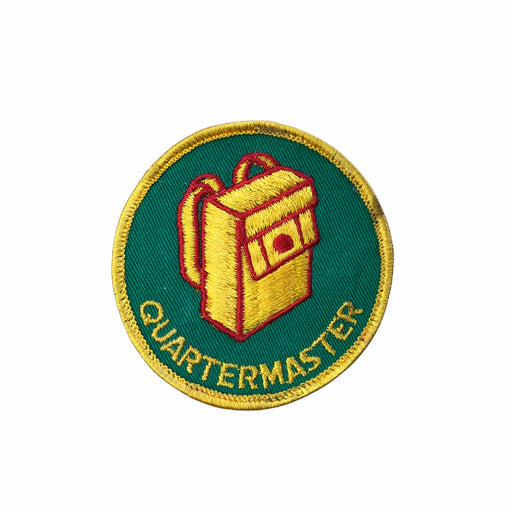 Boy Scouts of America BSA Quartermaster Patch Insignia Gold Border Clear Glue 1