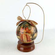 1997 Holiday Barbie 4" Decoupage Ornament w/ Wood Stand & Box 3