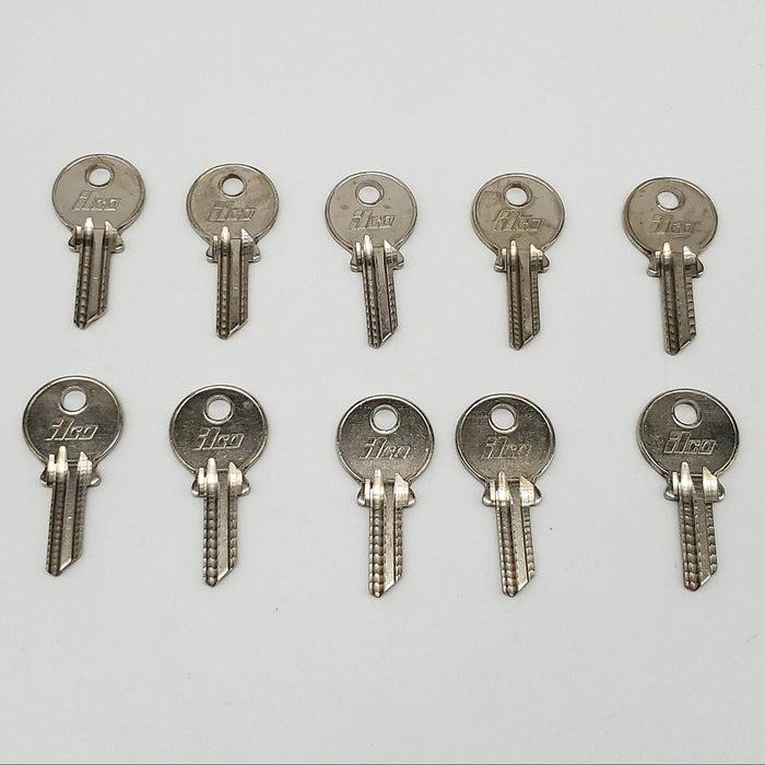 10x Ilco 997B Key Blanks Nickel Plated 4 Pin for Yale E10E3R NOS