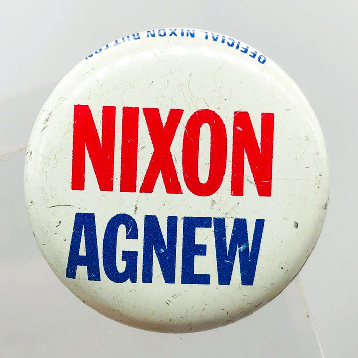 Nixon Agnew Button 1.25" Political Pin Presidential Campaign Feeley & Wheeler 3