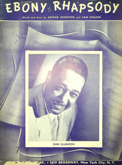 Vintage Sheet Music Ebony Rhapsody Duke Ellington 1934 Johnston Coslow Piano 1