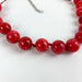 Cherry Red Marble Swirl Large Round Beaded Necklace by Icing 7