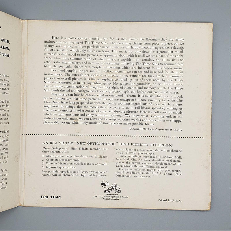 The Three Suns Soft And Sweet EP Record RCA Victor 1955 EPB-1041 4