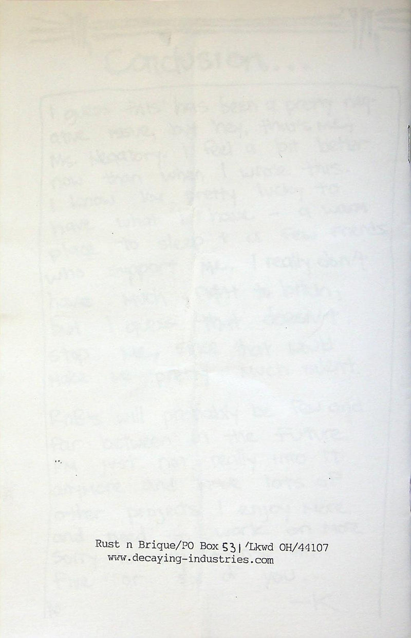 Rust & Brique Zine No. 9 Lakewood Ohio Suburban Exploration & Music Scene