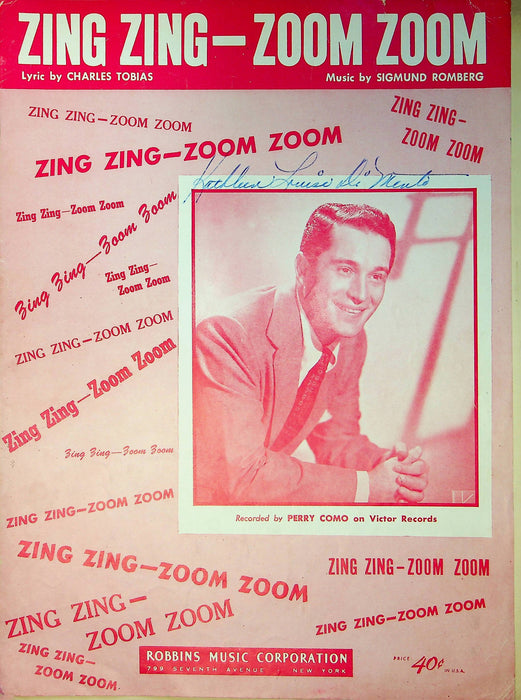 Perry Como Sheet Music Zing Zing Zoom Zoom S Romberg Charles Tobias Love Song 5