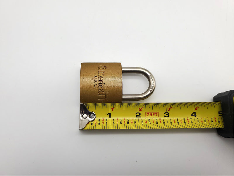 American Lock Padlock No 105 Solid Body 1.25" Shackle Brass Color USA Made NOS
