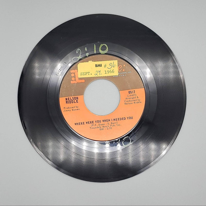 Nelson Riddle Where Were You When I Needed You Single Record Reprise 1966 0517 1