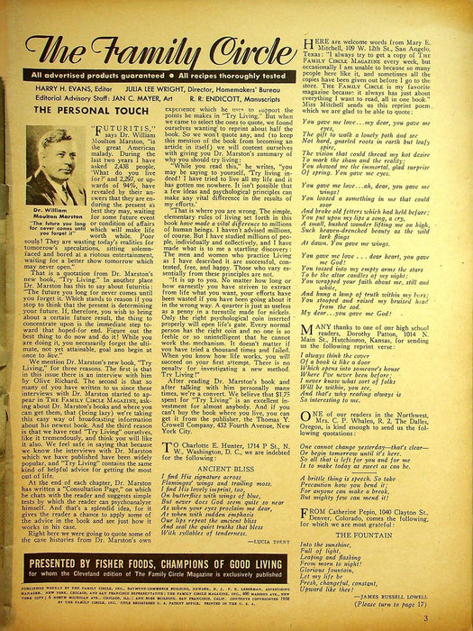The Family Circle Magazine January 21 1938 Vol 12 No 3 Franchot Tone, Myrna Loy 2