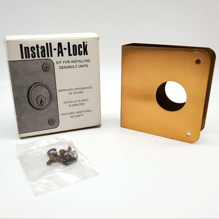 MAG Install A Lock Door Reinforcer Satin Bronze 7-BN 1-3/8 DR 2-3/4 BS NOS