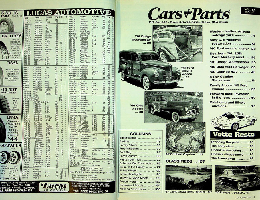 Cars & Parts Magazine October 1994 Vol 37 No 10 Special Woodie Edition '40 Ford