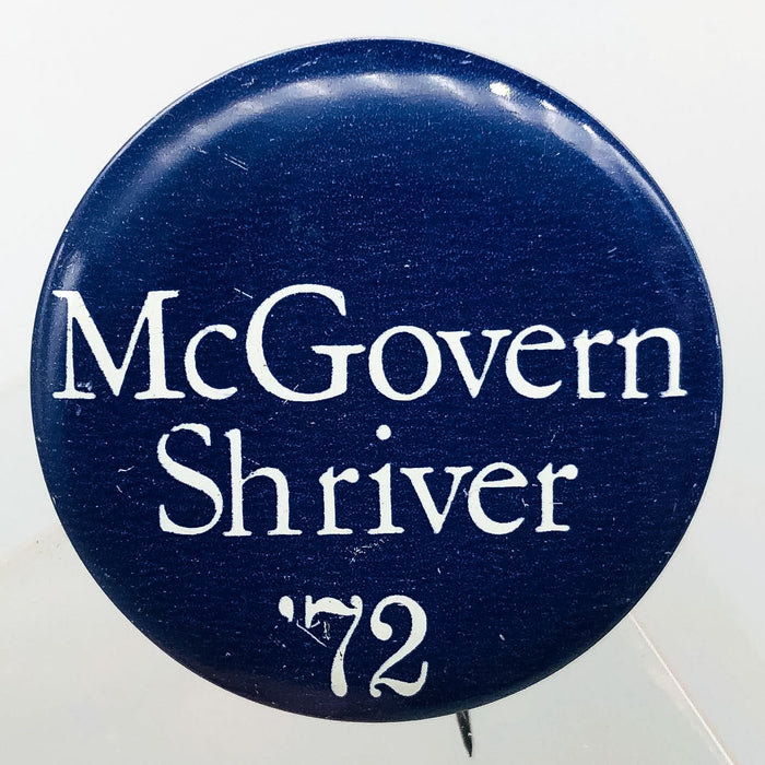 McGovern Shriver Political Button Pin 1.25" Presidential Campaign 1972 Blue 7