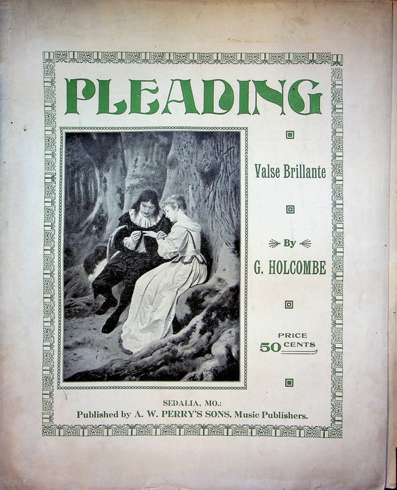 Pleading Valse Brillante G Holcombe Vintage Sheet Music 1915 AW Perrys Piano 1