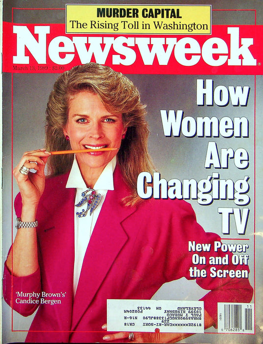 Newsweek Magazine March 13 1989 Murphy Brown Candice Bergen Washington DC Drugs