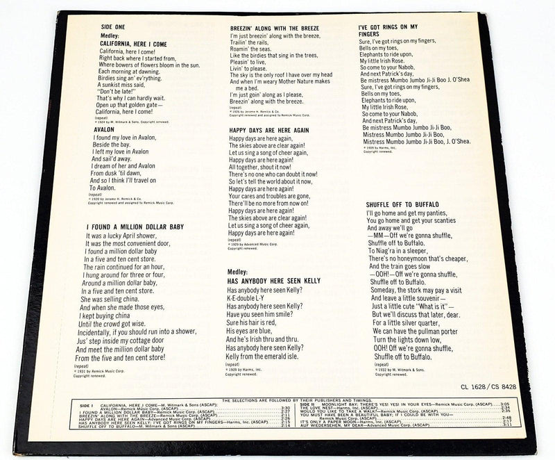 Mitch Miller TV Sing Along With Mitch Record LP CL 1628 Columbia 1961 6