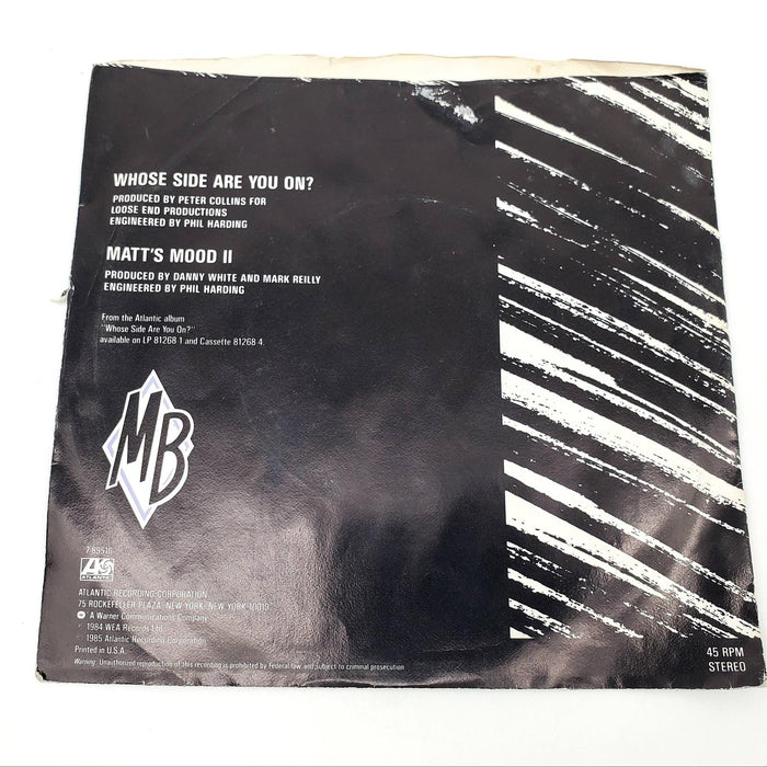 Matt Bianco Whose Side Are You On? Single Record Atlantic Records 1985 7-89516 2