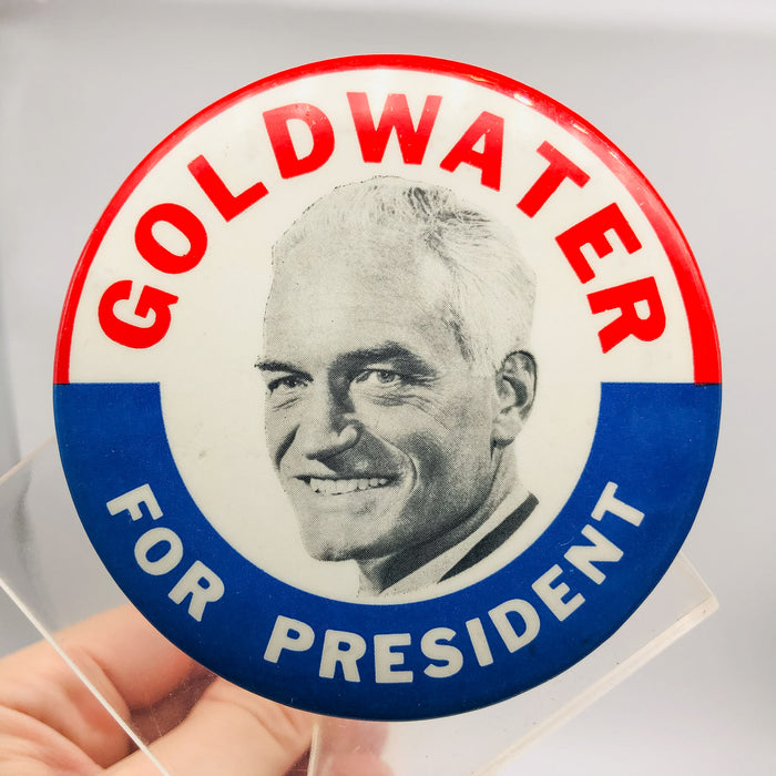 Barry Goldwater For President Button Pin 3.25" Political Campaign Union Made 5