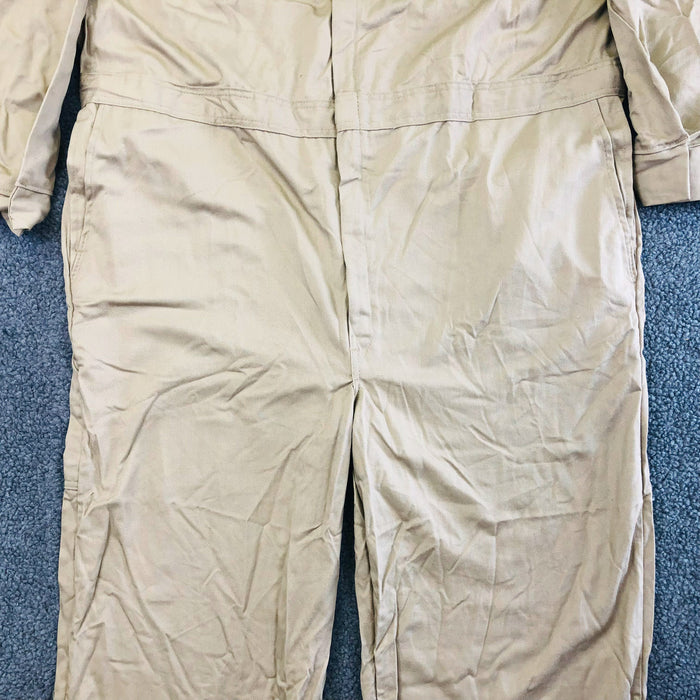 Mens Coveralls Jumpsuit Romper Flame Resistant FR Bulwark 52-RG Long Sleeve Tan