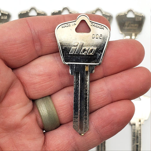 10x Ilco D06 Key Blanks Nickel Plated 6 Pin Dominion Lock NOS 1