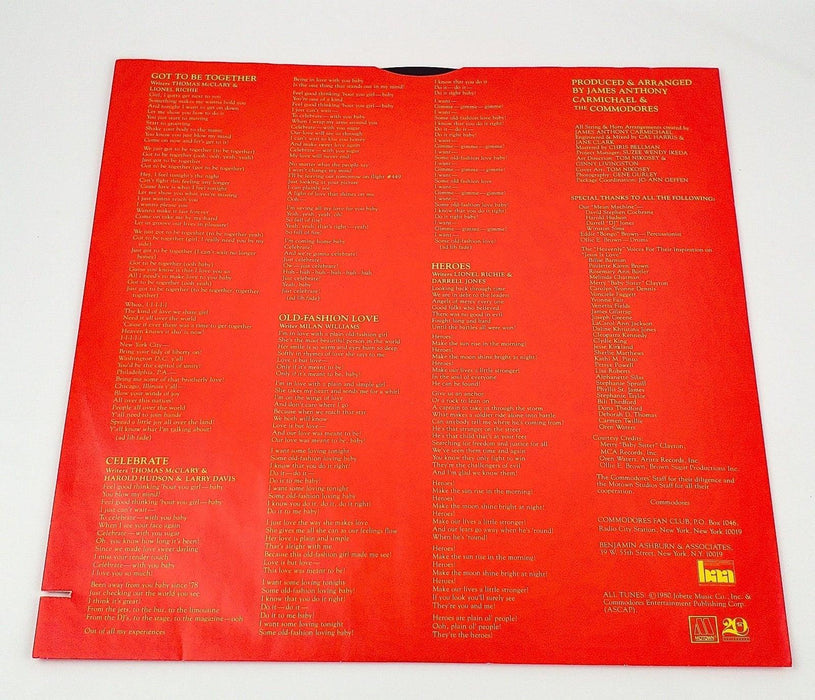 Commodores Heroes Record 33 RPM LP M8-939M1 Motown 1980 Gatefold 7