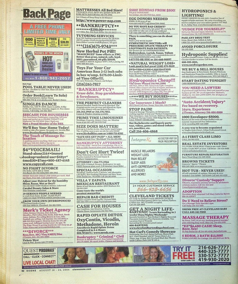 Cleveland Scene Magazine August 2004 No 33 Superjoint Ritual Phil Anselmo Chat 5