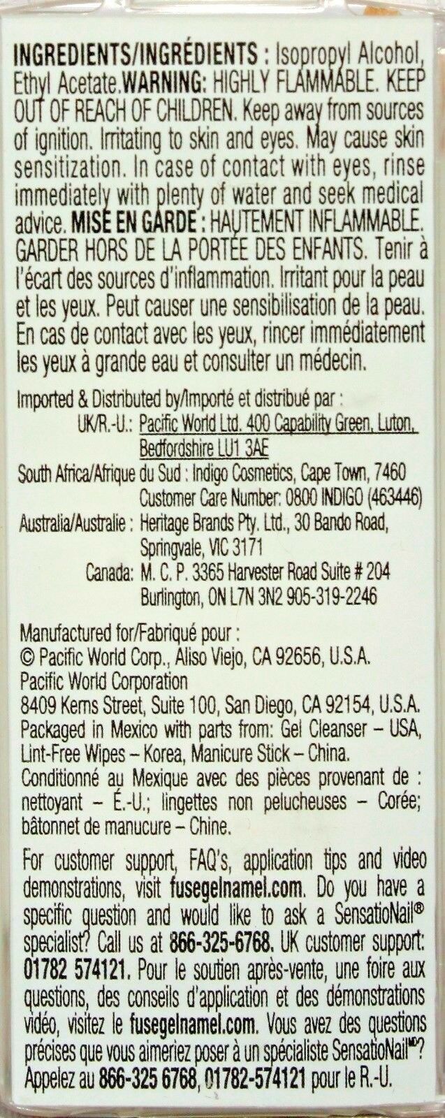 Sensationail Fuse Gel Nail Polish Cleanser w/ Wipes & Manicure Stick 4 Kits