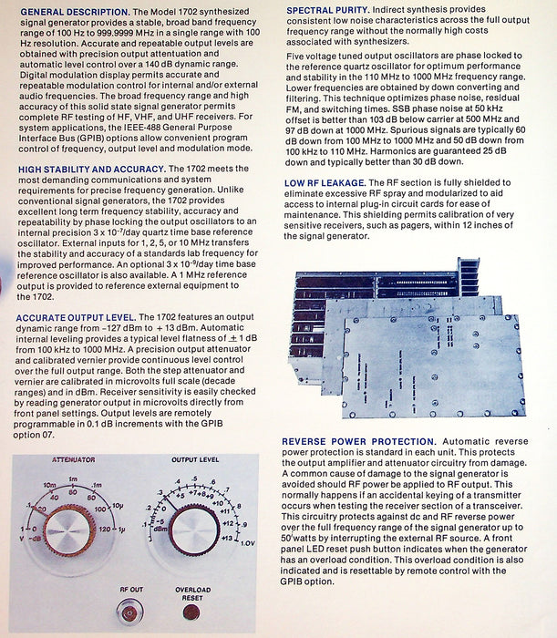 Systron Donner 110 Series Pulse Generator & 1702 Signal Generator Brochures