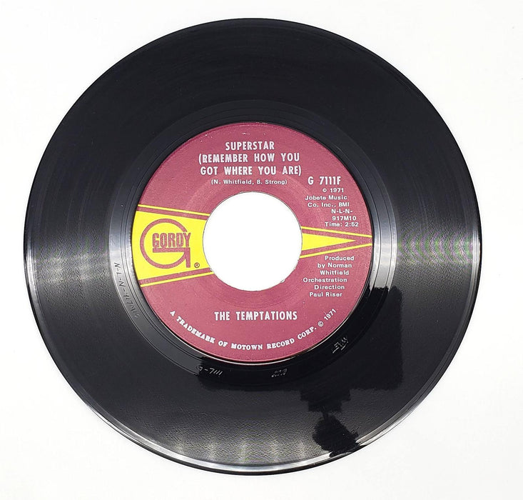 The Temptations Superstar 45 RPM Single Record Gordy 1971 G 7111F 1
