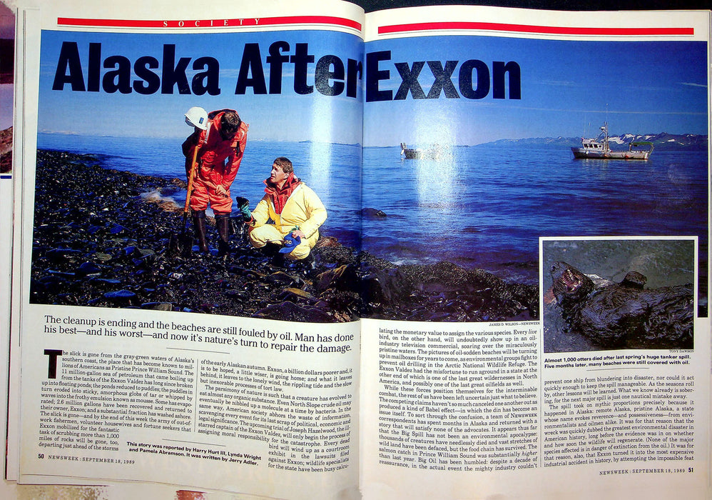 Newsweek Magazine September 18 1989 Alaska Oil Spill Exxon Mobil Clean Drug War