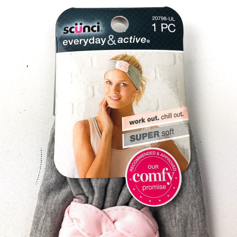 3-PK Scunci Braided Lux Headwrap Gray Super Soft Work Out Chill Out Active